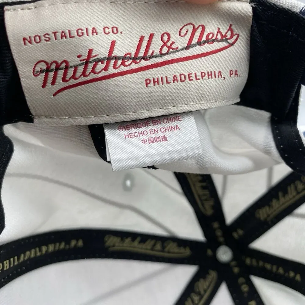 Michigan Wolverines Mitchell & Ness Hat Retro Pinstripe Snapback White Blue NWOT